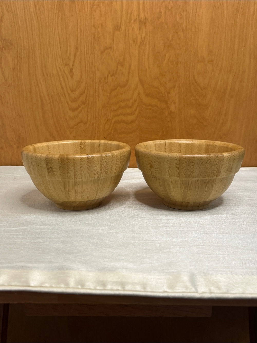 Pampered Chef Bamboo Small Round Bowls #1115 - Set of 2